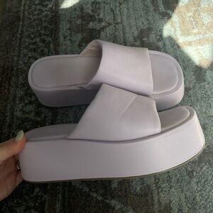 Urban Outfitters Lavender Platform Slide Sandals
